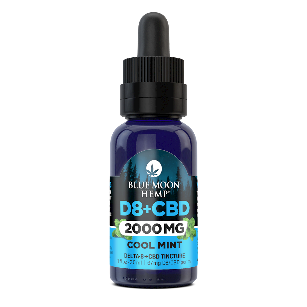 Blue Moon Hemp D8 CBD Tincture 2000mg Mint