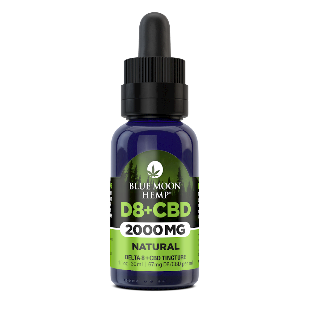 Blue Moon Hemp D8 CBD Tincture 2000mg Natural