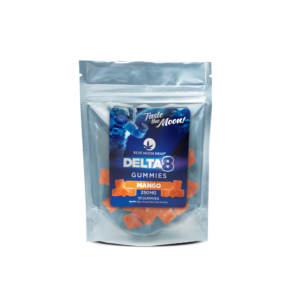 D8 Gummy Mango 250mg POUCH Front 1